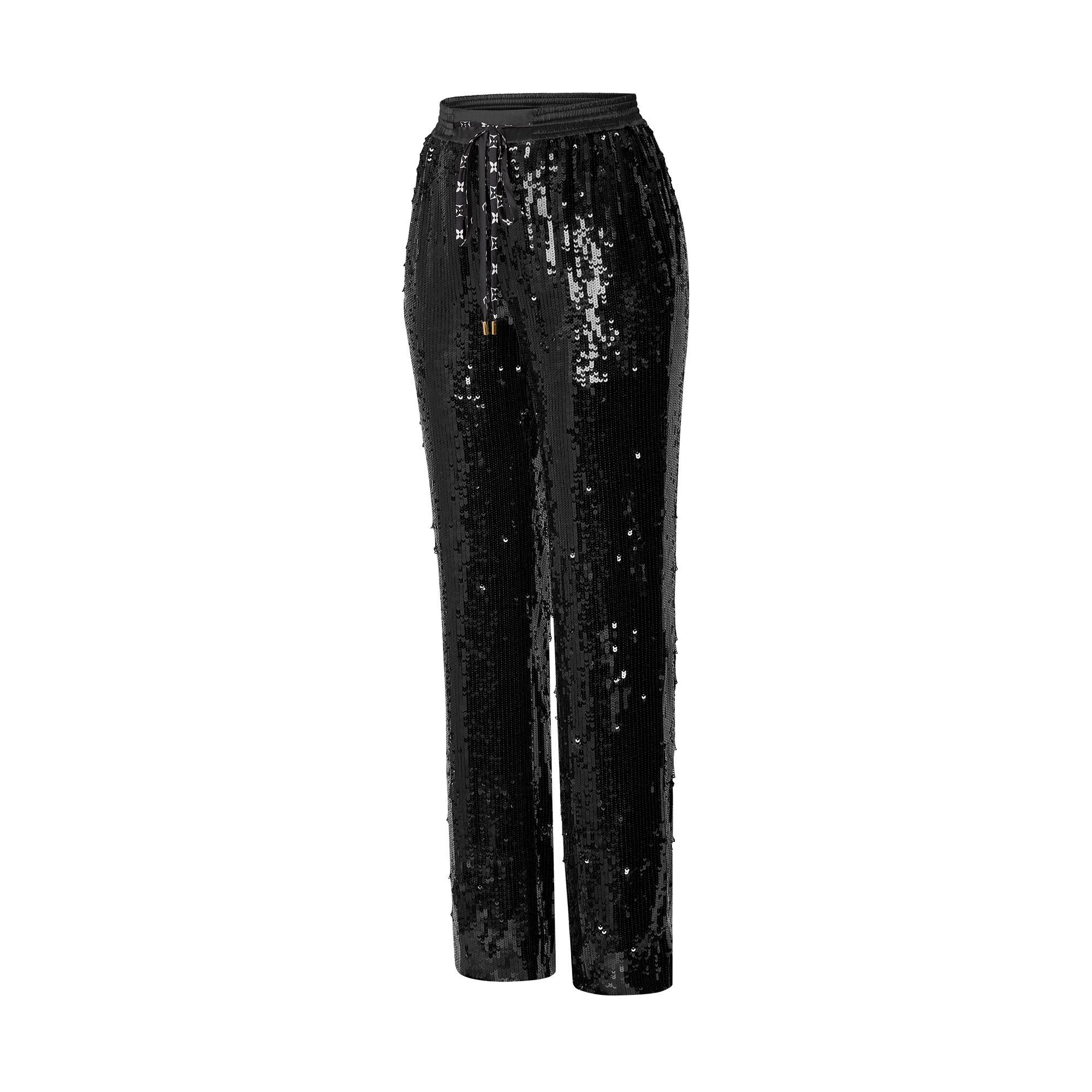 LV Night Sequin Pyjama Trousers Luxury Pants Ready to Wear Women 1A9N7K LOUIS VUITTON
